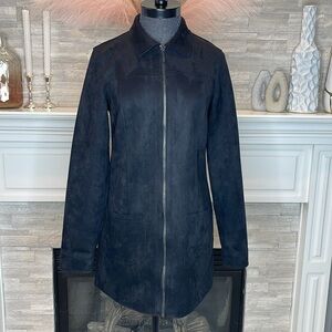 Yest Faux Suede Lightweight Longline Jacket Size 4